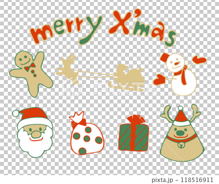 Cute Christmas illustration set, color Cute Christmas illustration set, color 118516911