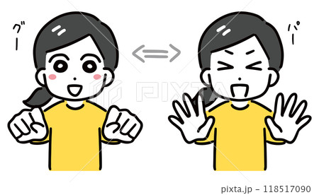 グー・パーを繰り返す若い女性 グー・パーを繰り返す若い女性 118517090