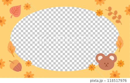 Rectangle, autumn yellow frame of teddy bear, walnut, flowers, leaves for fall season, cozy weather, decoration, banner, ad template, social media post, poster, post card, polaroid frame, notebook Rectangle, autumn yellow frame of teddy bear, walnut, flowers, leaves for fall season, cozy weather, decoration, banner, ad template, social media post, poster, post card, polaroid frame, notebook 118517976