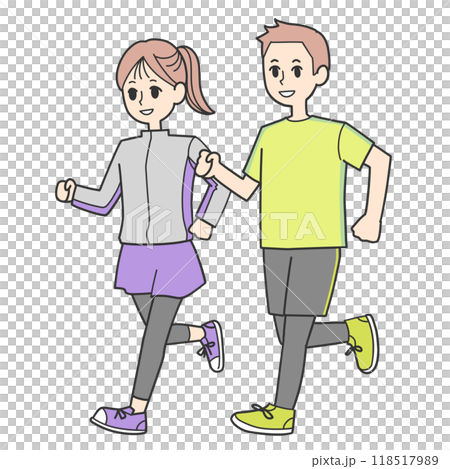 Men and women jogging Men and women jogging 118517989