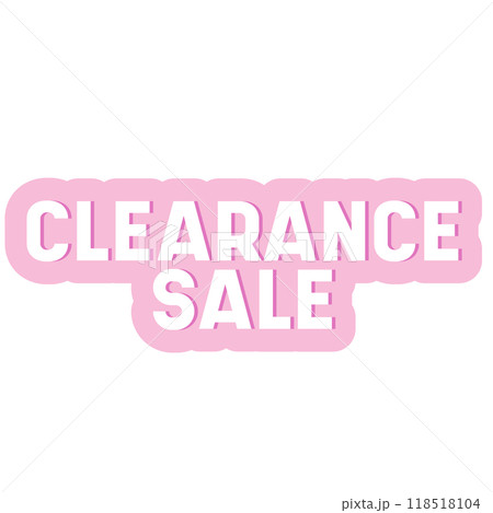 CLEARANCE SALE pastel icon for online shopping, grocery shopping, supermarket, brochure, price tag, print, discount sticker, campaign badge, ad template, promotion, marketing, business, web button 118518104