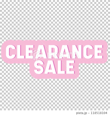 CLEARANCE SALE pastel icon for online shopping, grocery shopping, supermarket, brochure, price tag, print, discount sticker, campaign badge, ad template, promotion, marketing, business, web button 118518104