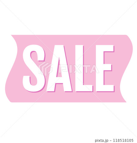 SALE pastel pink icon for online shopping, grocery shopping, supermarket, brochure, price tag, print, discount sticker, campaign badge, ad template, promotion, marketing, business, web button 118518105