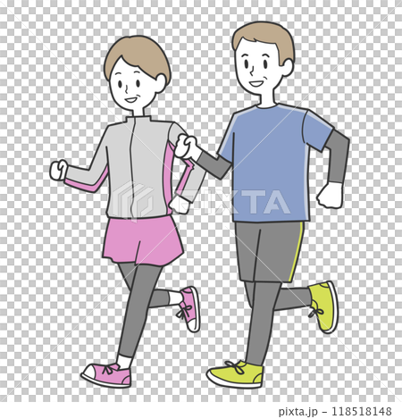 中年男女慢跑 118518148