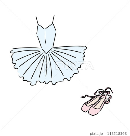 バレエの衣装のイラスト　カラー線画 118518368