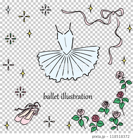 芭蕾舞插圖集彩色線條畫 芭蕾舞插圖集彩色線條畫 118518372