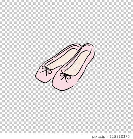 芭蕾舞鞋圖01彩色線描 芭蕾舞鞋圖01彩色線描 118518376