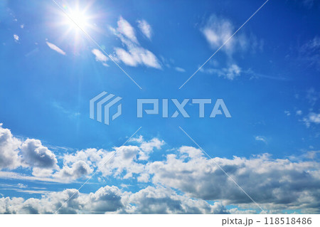 夏の青空と雲　そして太陽 118518486