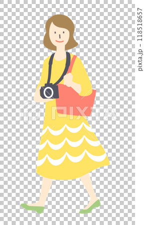 北欧風イラスト・女性ツーリスト 118518657