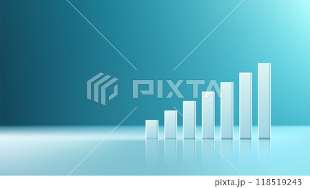 Growth and Progress Bar Graph Against Blue Background for Modern Financial Data Visualization and Business Analytics Growth and Progress Bar Graph Against Blue Background for Modern Financial Data Visualization and Business Analytics 118519243