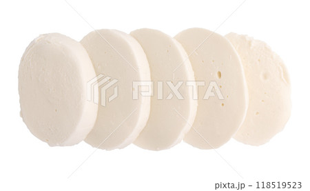 mozzarella cheese isolated on white mozzarella cheese isolated on white 118519523