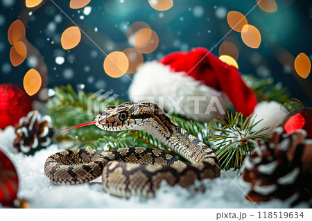 Beautiful greeting card with holiday composition for happy and joy celebrate New Year 118519634