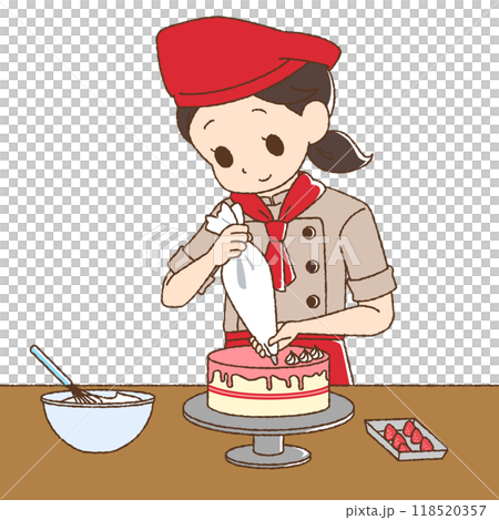 A female pastry chef with a cute touch 118520357