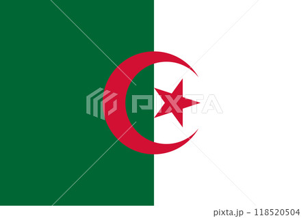 flag of red ribbon icon algeria 118520504