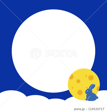Square blue frame of rabbit and moon for Chuseok Festival, Korean holidays, card, gift wrap, pakaging, floral print, decoration, banner, ad template, social media, poster, post card, cover design Square blue frame of rabbit and moon for Chuseok Festival, Korean holidays, card, gift wrap, pakaging, floral print, decoration, banner, ad template, social media, poster, post card, cover design 118520717