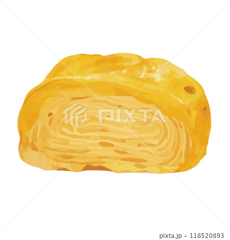 水彩で描いた卵焼きのイラスト 118520893
