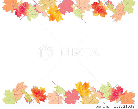 紅葉したかえでのフレームイラスト 118521038