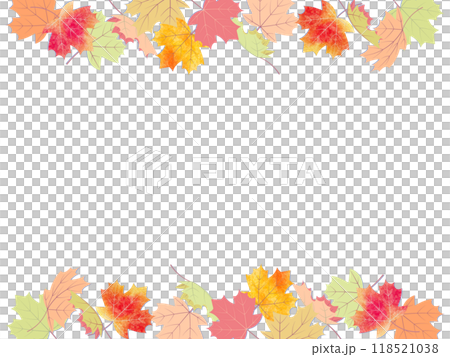 紅葉したかえでのフレームイラスト 118521038