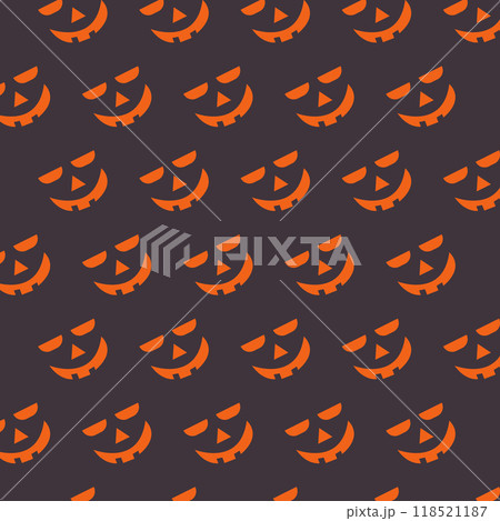 Evil Face with a Grinning Mouth and Angry Eyes Pattern for October Celebrations. Jack O Lantern Illustration Symbolizing Halloween Horror. Dark, Fun Element for Autumn Background. Vector illustration Evil Face with a Grinning Mouth and Angry Eyes Pattern for October Celebrations. Jack O Lantern Illustration Symbolizing Halloween Horror. Dark, Fun Element for Autumn Background. Vector illustration 118521187