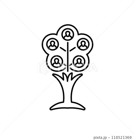 Genealogy tree line icon on white 118521369