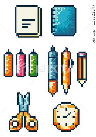 School supply pixel art set School supply pixel art set 118522247