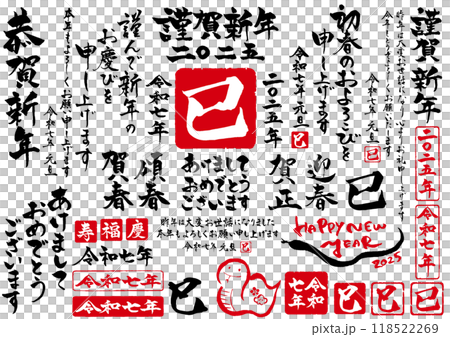 2025 Year of the Snake New Year's card calligraphy set 118522269