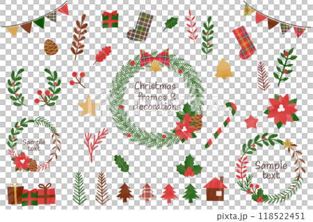 花圈聖誕框架和裝飾零件 118522451