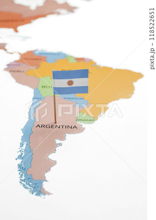 A map of Argentina with the national flag of Argentina on it A map of Argentina with the national flag of Argentina on it 118522651