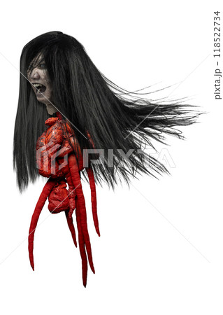Kuyang, Kunyang, or Krasue ghost isolated over white background Kuyang, Kunyang, or Krasue ghost isolated over white background 118522734