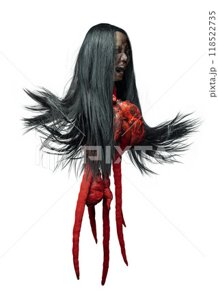Kuyang, Kunyang, or Krasue ghost isolated over white background Kuyang, Kunyang, or Krasue ghost isolated over white background 118522735