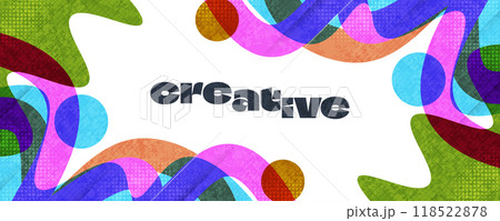 Creative Cover or Banner Design Template with Colorful and Minimal Style for Identity, Branding, Advertising or Promotion. Abstract Layout Design with Texture Effect 118522878