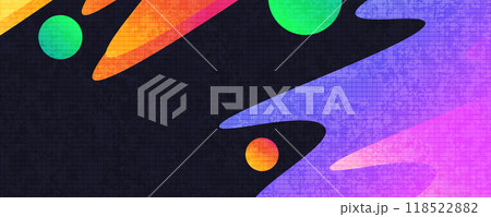 Vibrant and Creative Cover or Banner Design Template in Colorful Gradient. Abstract Layout Design with Texture Effect Vibrant and Creative Cover or Banner Design Template in Colorful Gradient. Abstract Layout Design with Texture Effect 118522882