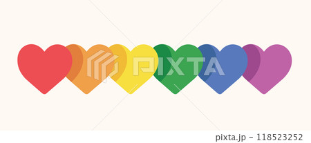 Rainbow heart LGBT Pride signs. vector illustration 118523252