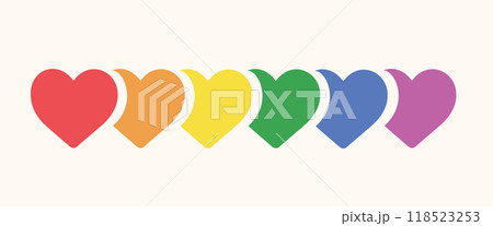Rainbow heart LGBT Pride signs. vector illustration 118523253