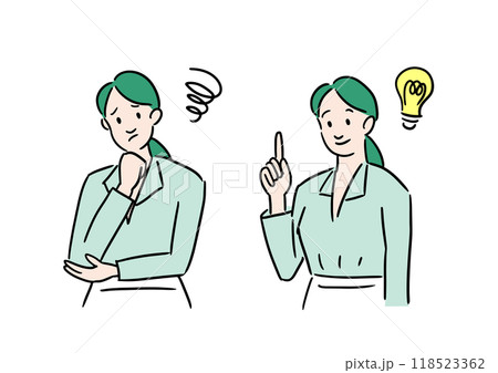 悩みを解決したビジネスウーマン 118523362