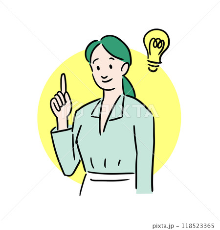 アイデアを思いついたビジネスウーマン アイデアを思いついたビジネスウーマン 118523365