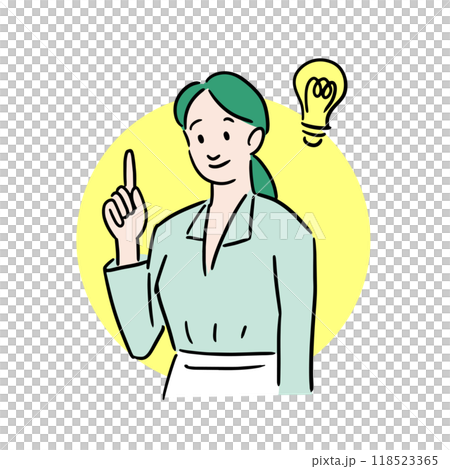 アイデアを思いついたビジネスウーマン アイデアを思いついたビジネスウーマン 118523365