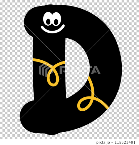 Illustration of happy A to Z alphabet letters for font, typography, text, message, initials, decorations, logo design, icon, pet name, print, brooch, cute patches, shirt print, pin, sticker, cartoon 118523491