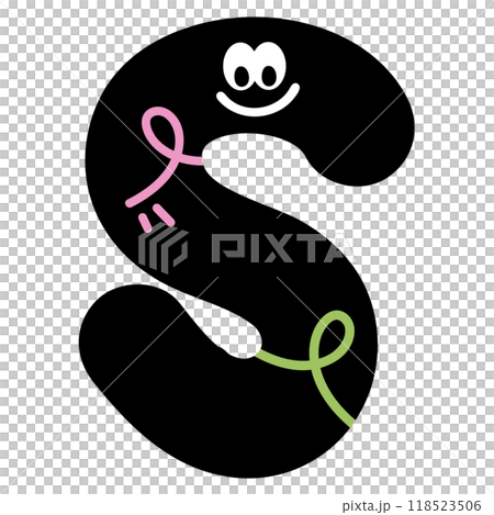 Illustration of happy A to Z alphabet letters for font, typography, text, message, initials, decorations, logo design, icon, pet name, print, brooch, cute patches, shirt print, pin, sticker, cartoon 118523506