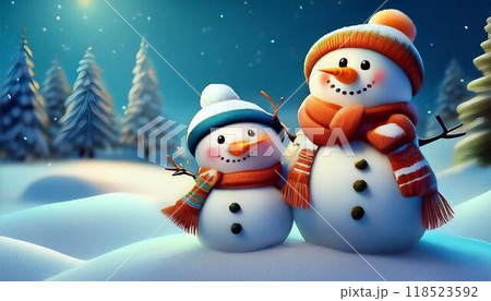 雪だるまの家族 118523592