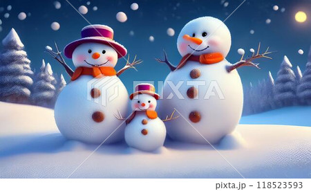 雪だるまの家族 118523593