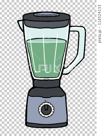 將綠色冰沙放入攪拌機中 將綠色冰沙放入攪拌機中 118524133