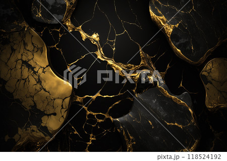 Abstract marble black and gold background. Invitation backdrop. 118524192