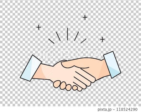 握手をする男女ー交渉成立ー契約ー成功ービジネスパーソン 手だけのシンプルベクターイラスト素材 握手をする男女ー交渉成立ー契約ー成功ービジネスパーソン 手だけのシンプルベクターイラスト素材 118524290