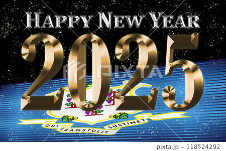 Happy New Year 2025 with Connecticut flag Happy New Year 2025 with Connecticut flag 118524292