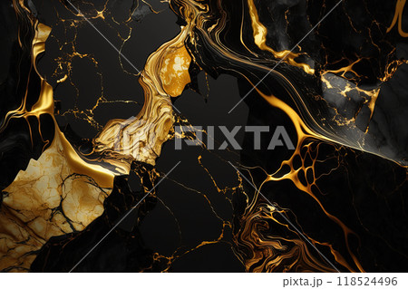 Black and gold marble background. Luxury marble stone texture. Invitation backdrop. Black and gold marble background. Luxury marble stone texture. Invitation backdrop. 118524496