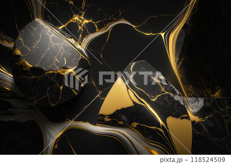 Abstract marble black and gold background. Invitation backdrop. Abstract marble black and gold background. Invitation backdrop. 118524509