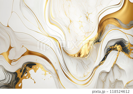 Abstract marble gold and white background. Wedding invitation, card backdrop, banner. 118524612