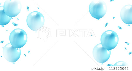 Banner template vector background design beautiful blue 3d balloon illustration 118525042