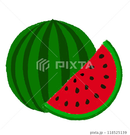 Hand drawn watermelon for vegan, fruit, juice, healthy ingredients, cook book, baking, food, snack, sweet dessert, nature, garden, brooch, cute patches, sticker, diet, department store, light lunch 118525139